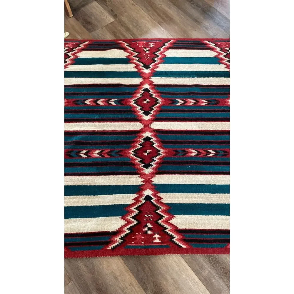 4x7 ft Southwestern Navajo Style Wool Tribal Mexican Chief Blanket